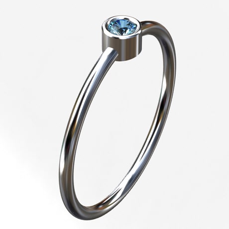 anillo de platino de compromiso para mujer