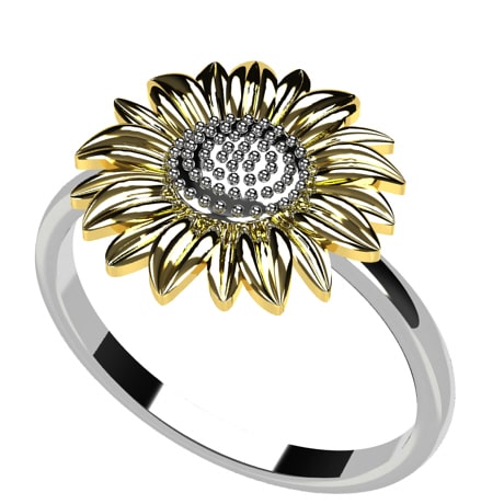 Anillo de oro de girasol hot sale